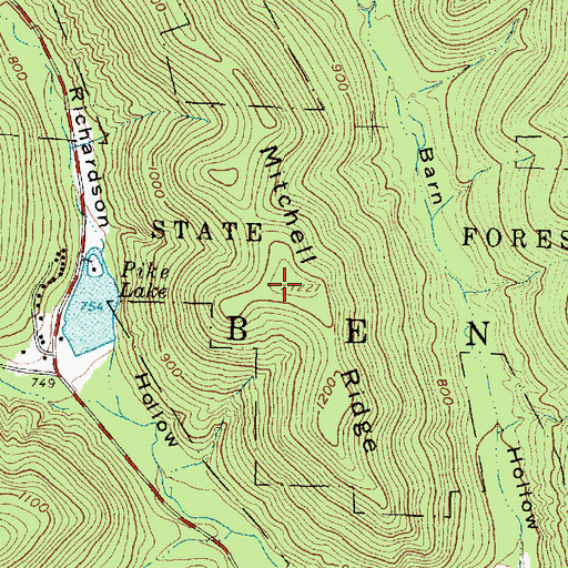 Topographic Map of Mitchell Ridge, OH