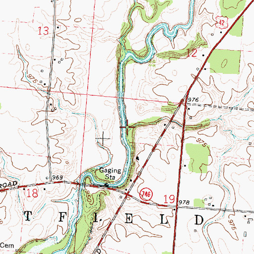 Topographic Map of Mitchell Run, OH