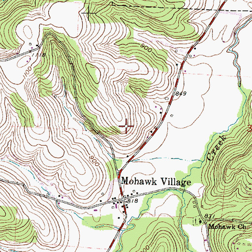 Topographic Map of Mohawk Village, OH