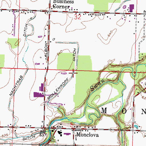 Topographic Map of Mollenkope Ditch, OH