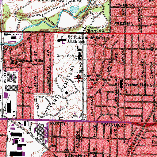 Topographic Map of Monastery of the Visitation, OH