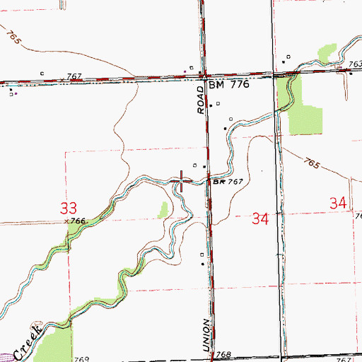Topographic Map of Monkey Run, OH