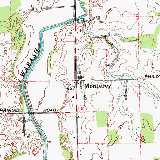 Topographic Map of Monterey, OH