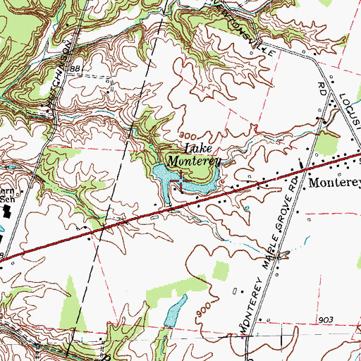 Topographic Map of Lake Monterey, OH