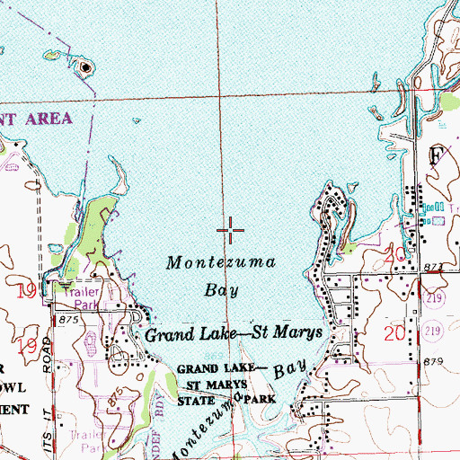 Topographic Map of Montezuma Bay, OH