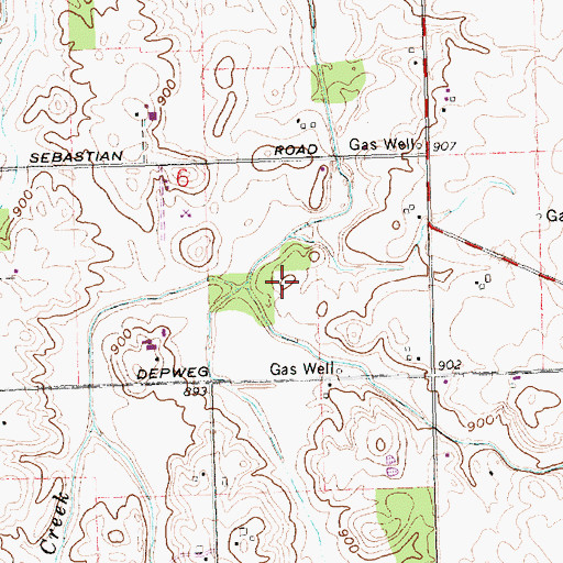 Topographic Map of Montezuma Creek, OH