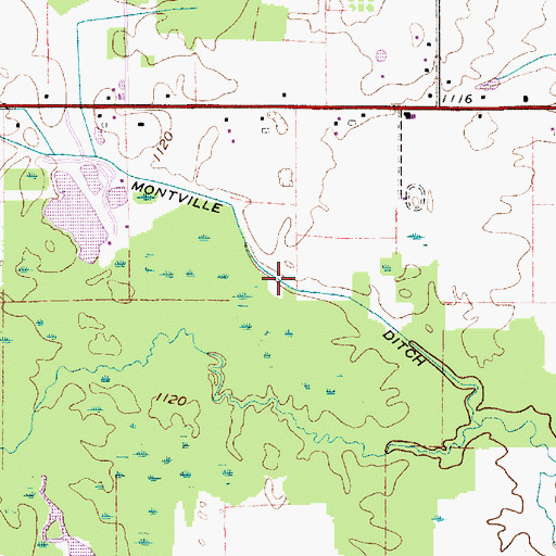 Topographic Map of Montville Ditch, OH
