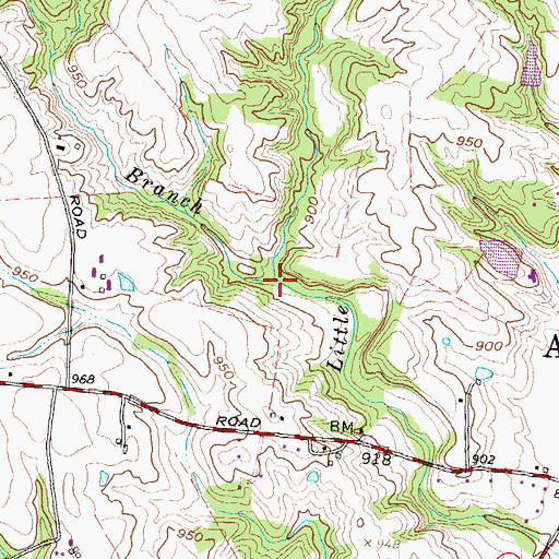 Topographic Map of Moore Branch, OH