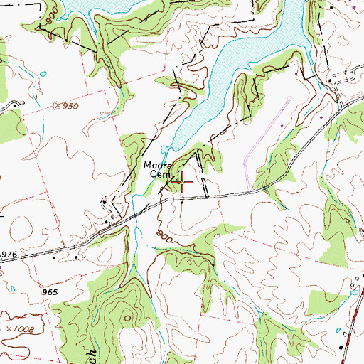 Topographic Map of Moore Cemetery, OH
