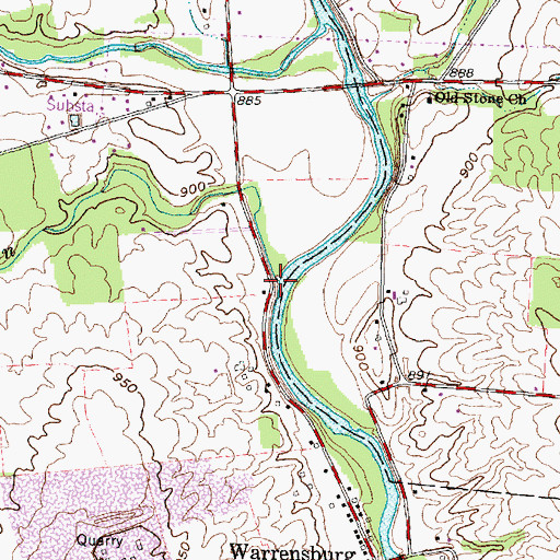 Topographic Map of Moors Run, OH