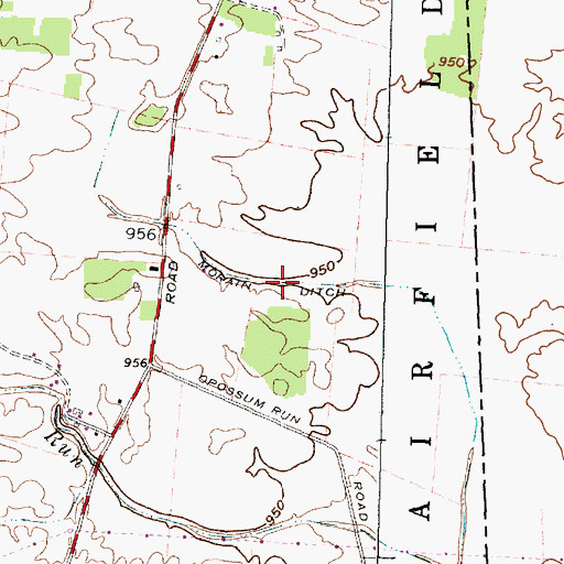 Topographic Map of Morain Ditch, OH