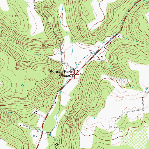 Topographic Map of Morgan Fork Chapel, OH