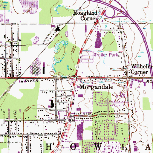 Topographic Map of Morgandale, OH