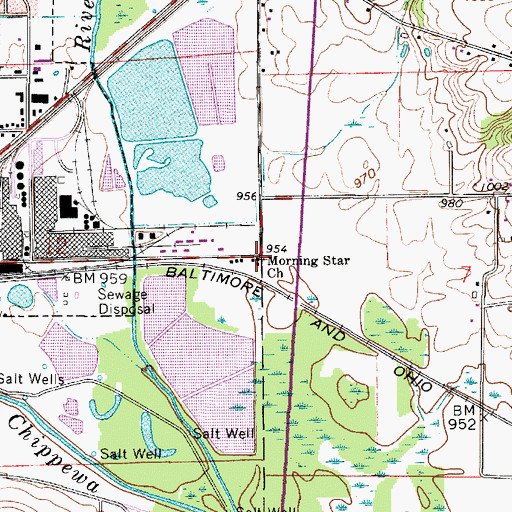 Topographic Map of Morning Star Church, OH