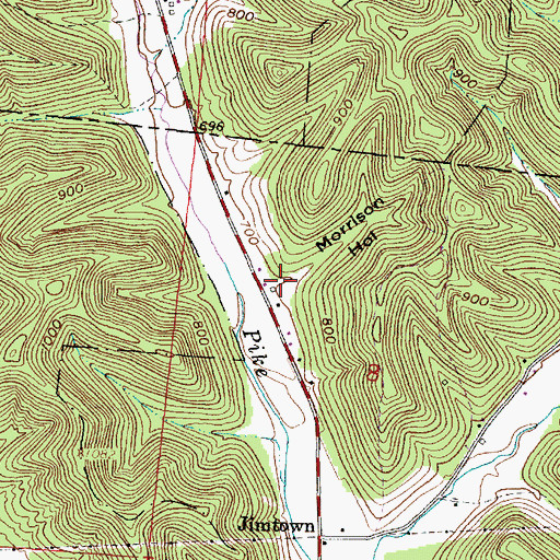 Topographic Map of Morrison Hollow, OH
