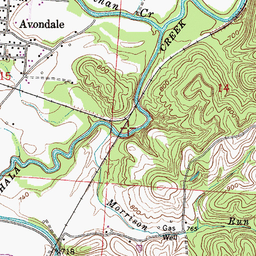 Topographic Map of Morrison Run, OH