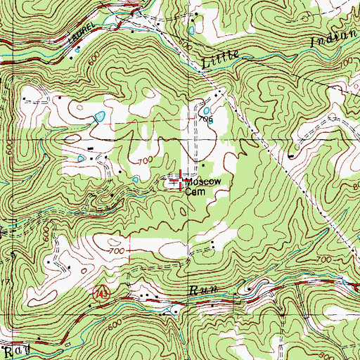 Topographic Map of Moscow Cemetery, OH