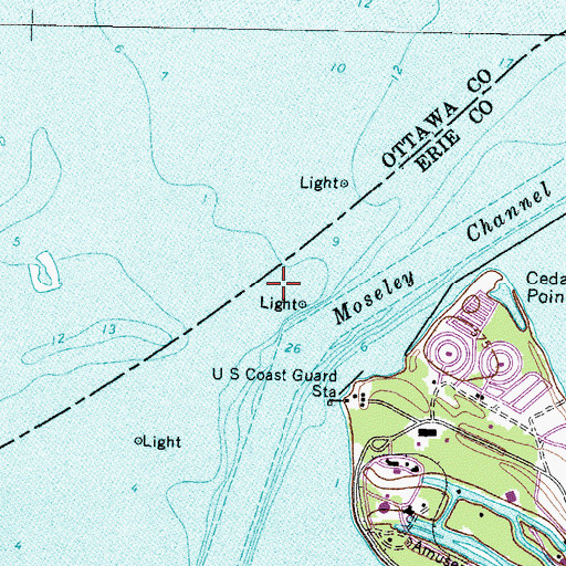 Topographic Map of Moseley Channel, OH