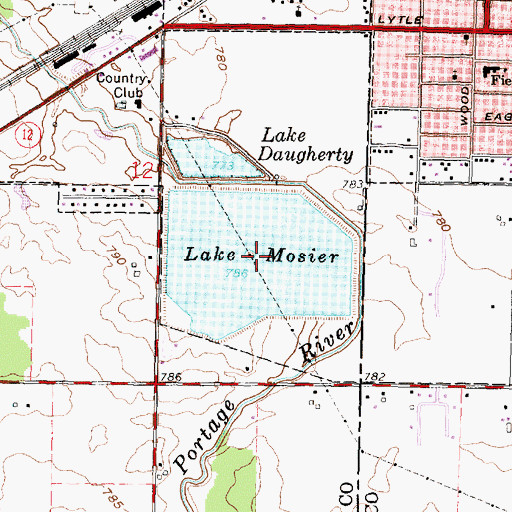 Topographic Map of Mosier Lake, OH