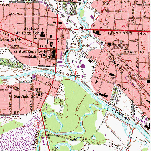 Topographic Map of Mosquito Creek, OH