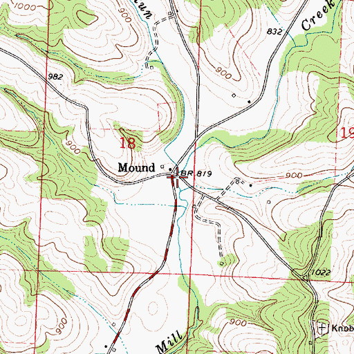 Topographic Map of Mound, OH