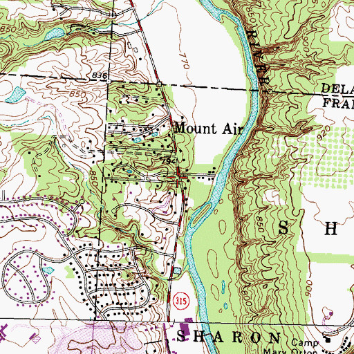 Topographic Map of Mount Air, OH