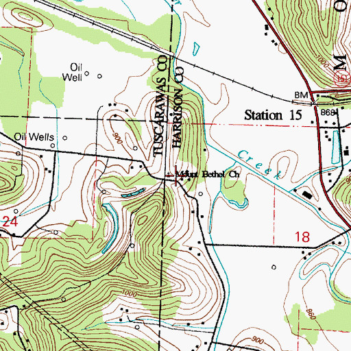 Topographic Map of Mount Bethel Church, OH