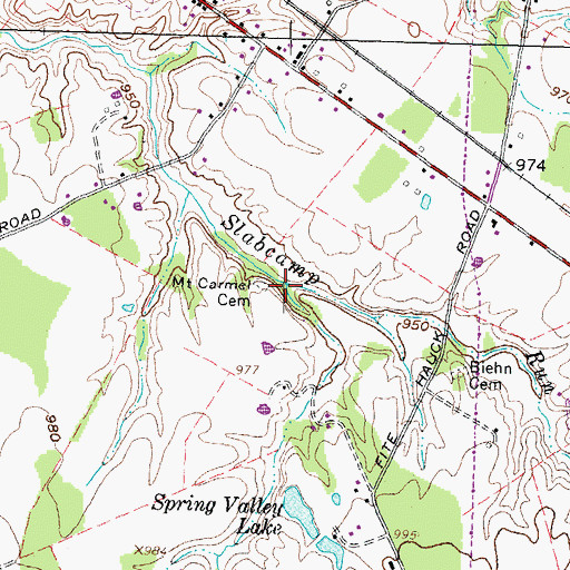 Topographic Map of Mount Carmel Cemetery, OH