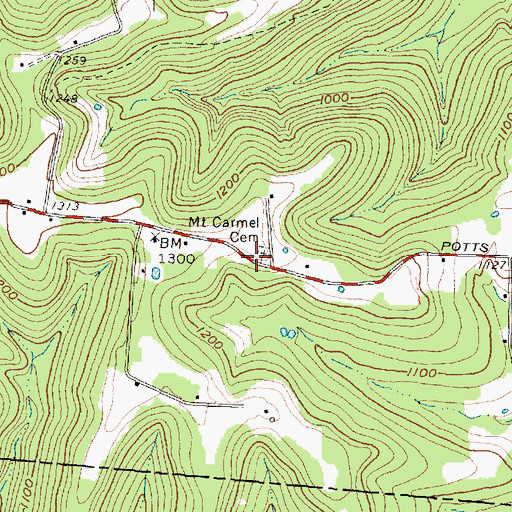 Topographic Map of Mount Carmel Cemetery, OH
