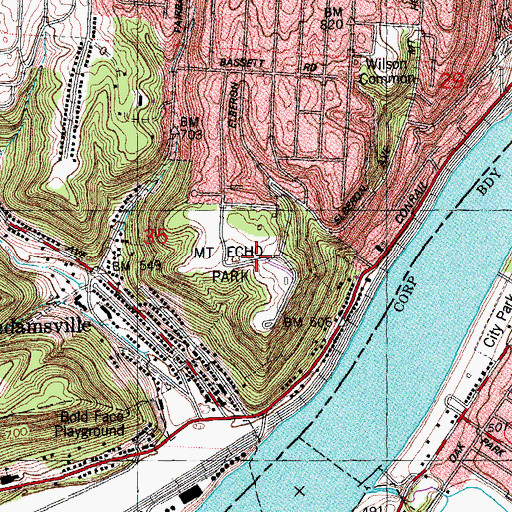 Topographic Map of Mount Echo Park, OH
