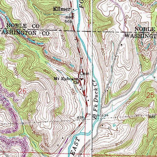 Topographic Map of Mount Ephraim Church, OH