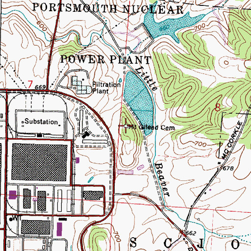 Topographic Map of Mount Gilead Cemetery, OH