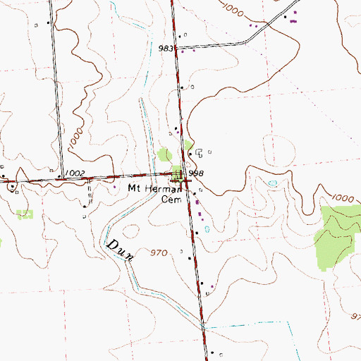 Topographic Map of Mount Herman Cemetery, OH