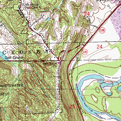 Topographic Map of Mount Hope Church, OH