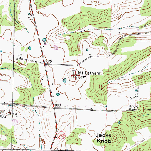 Topographic Map of Mount Latham Cemetery, OH