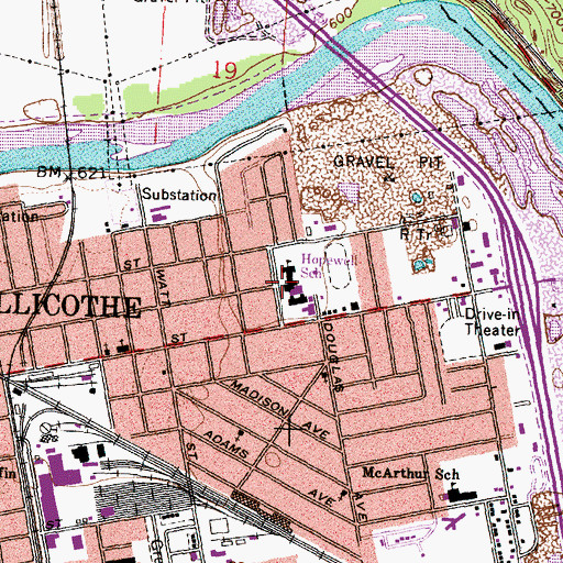 Topographic Map of Mount Logan School, OH