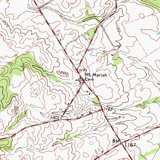 Topographic Map of Mount Mariah Cemetery, OH