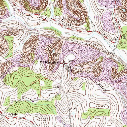 Topographic Map of Mount Moriah Church, OH