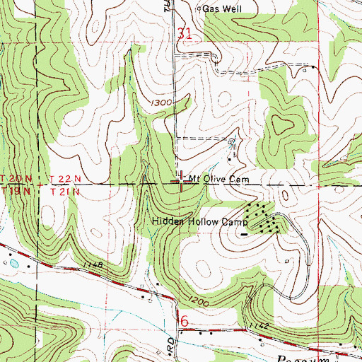 Topographic Map of Mount Olive Cemetery, OH