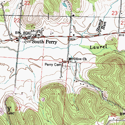 Topographic Map of Mount Olive Church, OH