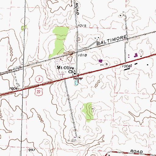 Topographic Map of Mount Olive Church, OH