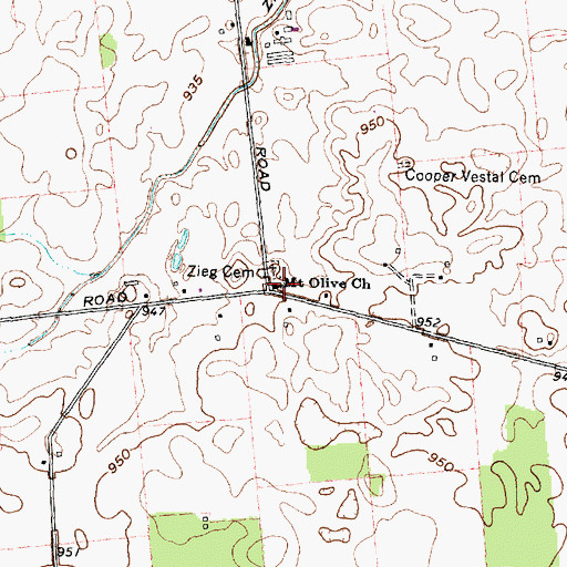 Topographic Map of Mount Olive Church, OH