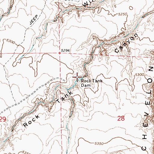 Topographic Map of Rock Tank Dam, AZ