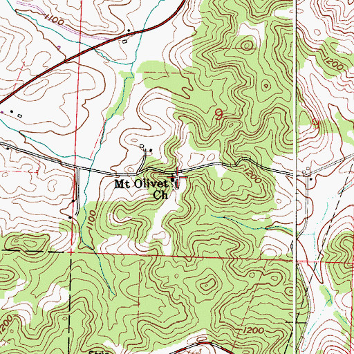 Topographic Map of Mount Olivet Church, OH