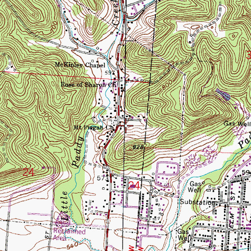 Topographic Map of Mount Pisgah Church, OH