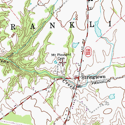Topographic Map of Mount Pleasant Cemetery, OH