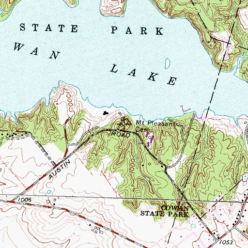 Topographic Map of Mount Pleasant Cemetery, OH