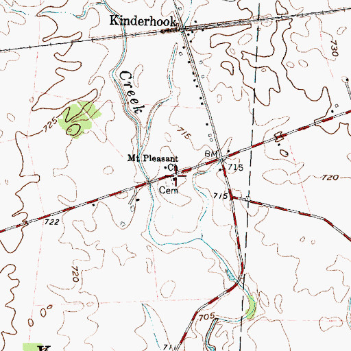 Topographic Map of Mount Pleasant Church, OH