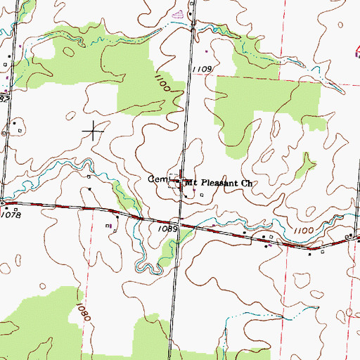 Topographic Map of Mount Pleasant Community Church, OH