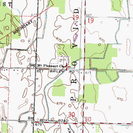 Topographic Map of Mount Pleasant Church, OH